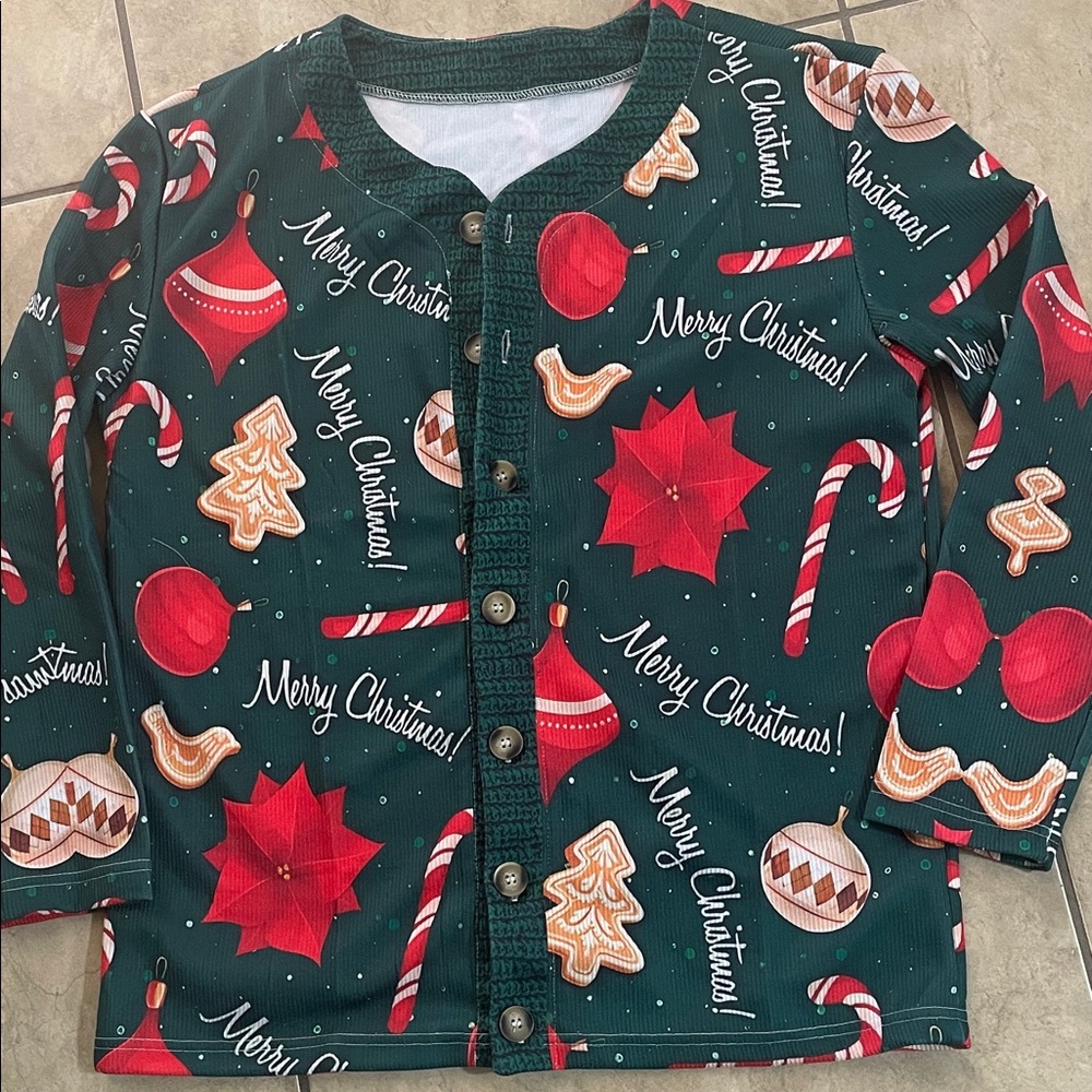 Festive Green Christmas Cardigan
